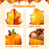 Fall Balloons Thanksgiving Pumpkin Maple Leaf Mylar Foil Autumn Party Decor