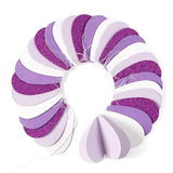 Purple White Lavender Party-Decorations Heart-Garland - 39Ft 3D Women Girl Birthday Supplies Hanging Paper Streamers Banner,Baby Bridal Shower Wedding Engagement Bachelorette Graduation Decor