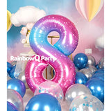 40" Number 8 Starry Foil Balloon for 8th Birthday or Anniversary