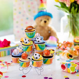 32 Pcs Mini Foam Balls Sports Cupcake Toppers 1.6 Inch Basketball Soccer Stress Ball Small Football Baseball Cake Topper Sports Party Favors For Birthday Party Supplies Decoration(Mixed Balls)