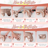 Happy Mother's Day Balloons, Rose Gold 16 Inches Mother Foil Letter Balloons with Star Heart Balloon for Mother's Day Mom Birthday Appreciation Baby Shower Family Celebration Party Decoration Supplies
