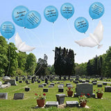 26 Pieces Blue Memorial Biodegradable Funeral Remembrance Balloons And 41.3 Inch Dove Balloons For Release To Celebrate Life, Bereavement, Condolences, Anniversary Services