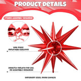 Red Green Gold Star Balloons 22-27in Foil Balloons for Party Decorations