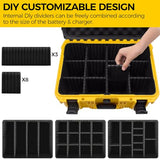 Battery Case For Dewalt Battery- Extra Large Hard Storage Box With Adjustable Dividers For Dewalt 12V/20V/60V Battery & Charger, Durable Protectivetool Battery Organizer For Dewalt (Case Only)