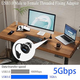 Usb3.0 Male To Female Threaded Fixing Adapter 5Gbps Usb3.0 Plug To Socket Roun