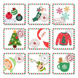 Christmas Stamp Stickers Modern Colorful Design | 1.4 Inch | Waterproof | 135-Pack | From Santa Labels, Christmas Labels