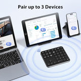 Bluetooth Number Pad, Multi-Device Wireless Numeric Keypad, Usb-C Rechargeable, 35 Keys Portable Numpad For Data Entry, Financial Accounting, Compatible With Laptop, Mac, Imac, Tablet, Pc