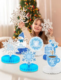 Winter Centerpieces for Table, 9Pcs Snowflake Table Decorations