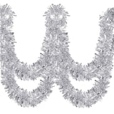150 Feet Christmas Tinsel Garland Metallic Twist Garland Shiny Hanging String Ornaments For Christmas Tree Party Supplies Indoor And Outdoor Decoration(Silver)