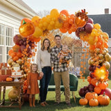 Fall Balloon Arch Kit Double Stuffed Orange Yellow Red White for Thanksgiving Party