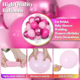 60Pcs Pink Metallic Balloons 12In Hot Pink Magenta Latex for Party Decor