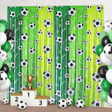 Soccer Foil Fringe Curtains Backdrop Birthday Party Decorations, 2 Pack
