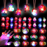 54-Pack LED Christmas Party Favors Light-Up Necklaces, Rings & Bracelets