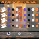 Halloween Craft Pom Poms with Wiggle Eyes: DIY Party Decorations
