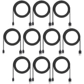 10-Pack 6ft Micro USB Charging Cables & Data Sync - USB-A to Micro USB Cable Bulk for Older Samsung/LG/Android Devices/Kindle, Black