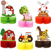 6 Pcs Farm Animal Honeycomb Centerpieces Barn Party Table Decorations