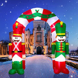 9Ft Christmas Inflatable Arch Outdoor Decoration Xmas Inflatable Nutcracker Soldier Archway Decoration With Lights Outdo