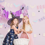 Pastel Halloween Garland 2pcs Bat Boo Ghost Banner Photo Booth Backdrop for Party Decor