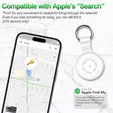 1 Pack,Ipx8 Waterproof Key Finder,Bluetooth Gps Items Tracker With Tag Holder & Keychains,Works With 'Apple Find My'(Ios Only),Case Compatible With Airtag,Music Reminder For Kids,Pets,Keys-White