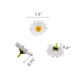 Artificial Daisy Heads 100Pcs Fake Daisy Petals White Gerbera Daisies Flowers Head For Diy Garland Craft Birthday Wedding Party Easter Bonnet Home Decoration