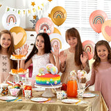 45 Pcs Boho Rainbow Balloons 9 Styles Baby Shower Party Decorations Rainbow Heart Latex Balloons Bohemian Theme Decor For Birthday Wedding Neutral Happy Supplies