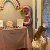 40 Inch Number Balloons Big Size Rainbow Number Foil Helium Balloons Large Self Inflating Foil Number Balloons 0-9 For Boys Girls Birthday Party Celebration Decoration (Number 9)