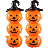 2 Pcs Scary Halloween Foil Pumpkin Balloons Large Orange Party Decorations Set