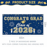 Graduation Decorations Class Of 2026 Navy Blue And Gold | 2026 Grad Balloon Boxes With Letters, Balloon Garland Kit, Congrats Grad Backdrop, Graduation Banner, High School & College Party Supplies