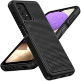 For Galaxy A32-5G Phone Case: Samsung Galaxy A32 5G Dual Layer Protective Heavy Duty Cover Shockproof Rugged With Non Slip Textured Back - Military Protection Bumper Tough 6.5Inch (Black)