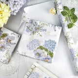 Blue Hydrangea Floral Wrapping Paper β 17" x 16.4' for Wedding, Baby Shower, Birthday