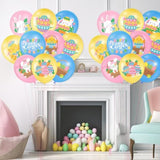 54 Pcs Happy Easter Balloons Decoration 12 Inch Easter Bunny Pastel Latex Balloons For Spring Bunny Party Favor Indoor Outdoor Supplies Decor