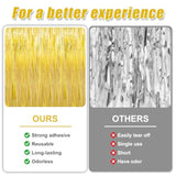 3 Pack 3.3 X 9.9 Ft Gold Foil Fringe Glitter Curtains Party Decorations, Tinsel Backdrop For Parties, Door Streamers For Birthday, Photo Booth Backdrops, Party Decor