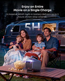 Mars 3 Outdoor Portable Projector, 1000 Ansi Lumens, Ai-Powered Image, Built-In Battery With 5 Hour Playtime, Android Tv, 200 Inch Home Theater, For Backyard, Office And Business, And Camping