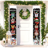 Christmas Cat Porch Sign Decorations Meowy Christmas Door Banner Cute Cats Kitty Merry Christmas Hanging Banner Flags Party Supplies For Christmas Winter Holiday Outdoor Front Door Wall Decor