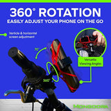 Bike & Motorcycle Phone Mount, Easy Install, Fits iPhone, Galaxy - 3 Bands