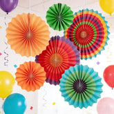 11Pcs Paper Fans Party Decorations For Wall, Wood Pink Color Large Spring Summer Fan Happy Birthday, Valentines Day Decorations For Reusable Any Occasion
