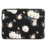 KAYOND 13 inch Laptop Sleeve, Compatible MacBook pro 14 and 12.5-13.3 inch, Water Repellent Bag,Shockproof case (13-13.3 inch, Black Peony)