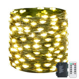 Fairy Lights Battery Operated, 66Ft Green Copper Wires With Remoter, 200 Led Twinkle Fairy Starry Lights For Christmas T