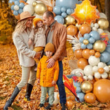 Fall Balloon Garland Kit: Dusty Blue, Orange & Gold, Leaf Balloons