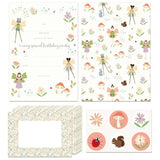 Pastel Woodland Fairy Theme Invitation Card Envelope Stickers Girls Enchanted Party Decorations Forest Garland Theme Birthday Invites For Kids Fairy Birthday Invitation 36Pcs