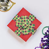 Mardi Gras Wired Edge Ribbons 2.5" 10 Yards, Gold Glitter Wired Edge B