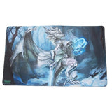 Silver Dragon Nashia Mist Across Snow Fantasy Art Tcg Card Gaming Mouse Pad Mat