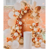 141pcs Orange Gold Balloon Arch Kit Cream White Garland for Birthday Thanksgiving Party Decor