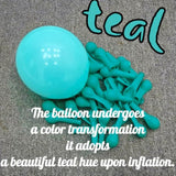60 Pcs Teal & Turquoise Blue Balloons, Metallic & Pastel for Ocean & Mermaid Theme Party