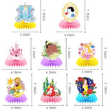 8Pcs Girl Princess Birthday Party Supplies, Princess Girl Honeycomb Centerpieces Seven Girls Theme 3D Table Decorations