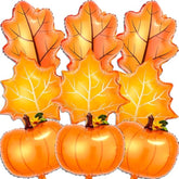 Thanksgiving Balloons 8Pcs Fall Leaf Pumpkin Turkey Balloons for Friendsgiving Party Decor