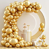 Leesoot 134Pcs Metallic Gold Balloons Latex Balloons Different Sizes 18 12 10 5 Inch Party Balloon Kit For Birthday Party Graduation Wedding Holiday Balloon Decoration