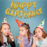 Gold Happy Birthday Banner, 16 Inch Mylar Foil Letters Birthday Sign Banner Balloon Reusable Inflatable Party Decor And Event Decorations For Kids Boys Men Adults Ecofriendly Party Supplies