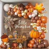 150PCS Fall Balloon Arch Kit with Brown Orange Balloons for Baby Shower Wedding