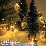 Christmas Lights 6.8Ft Led Christmas Tree Snow Globe Light 10 Shatterproof Edison Bulbs Battery Operated Light With Remo